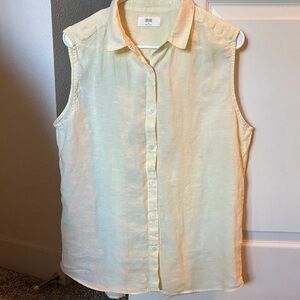 Uniqlo Butter Yellow Shirt 100% Linen
Size XL